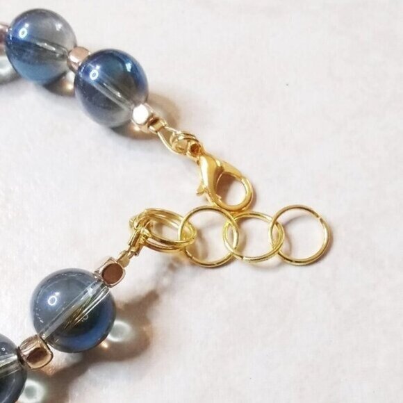 Moon Goddess Jewelry! Blue Moon Charm! Beaded Bracelet - Fits 6-7.5" Wrists - Picture 6 of 9